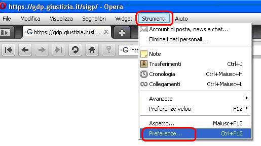 menu opera